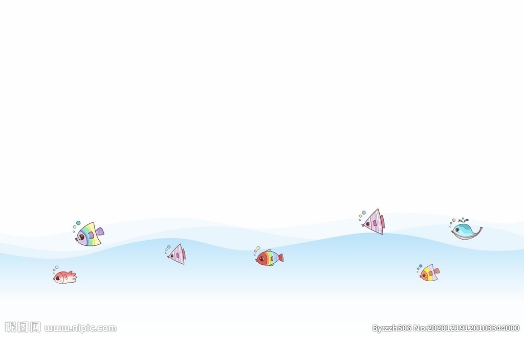 卡通海洋鱼群