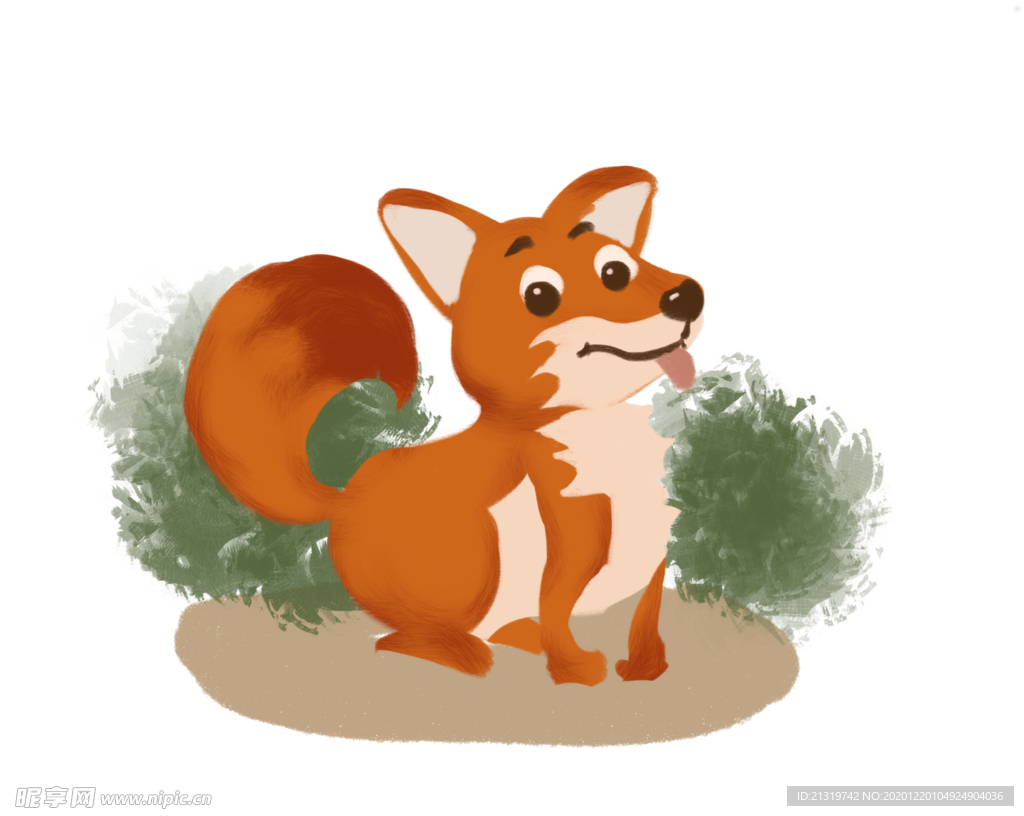 草丛旁的小狐狸