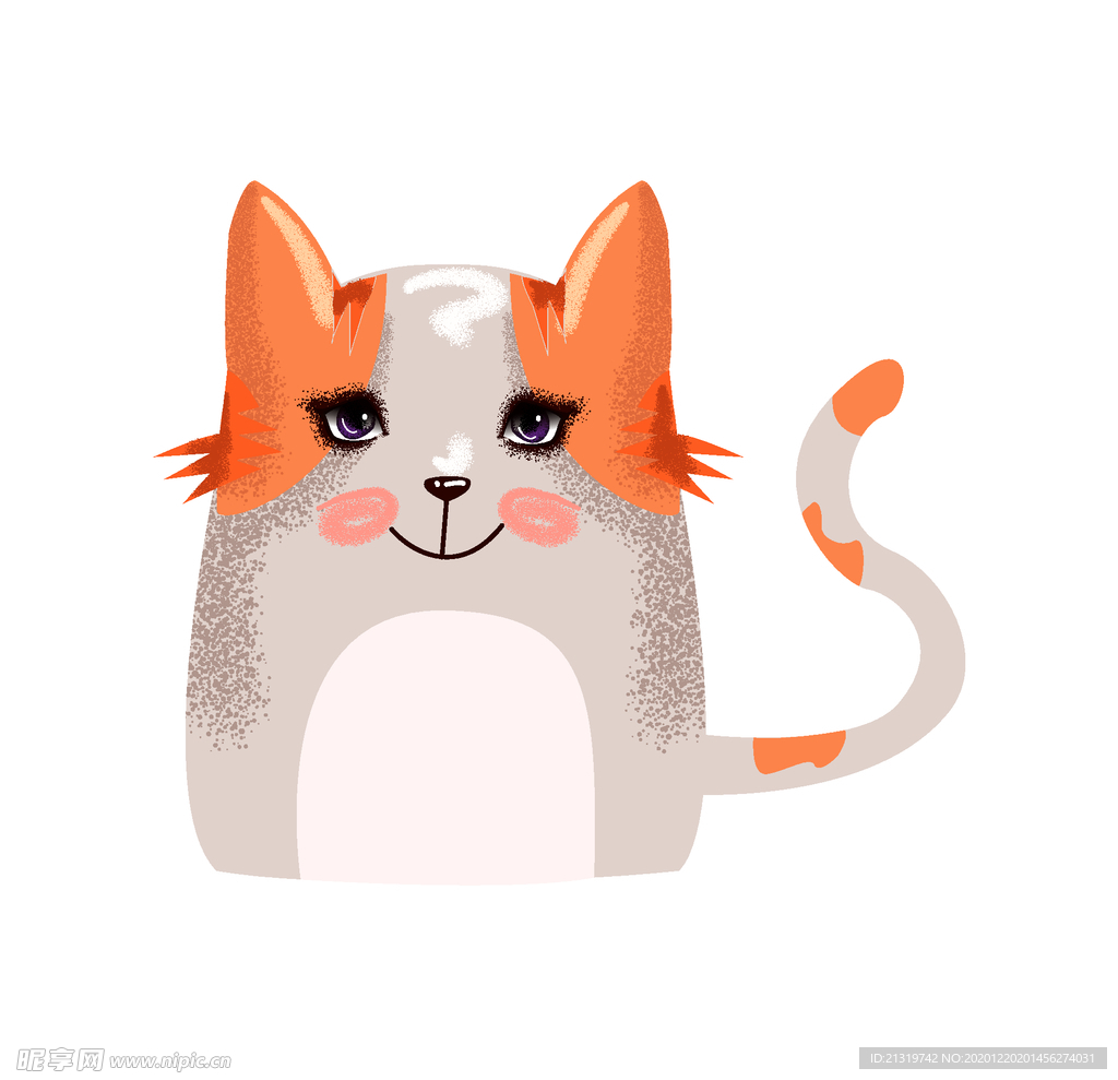 橘色耳朵的小猫