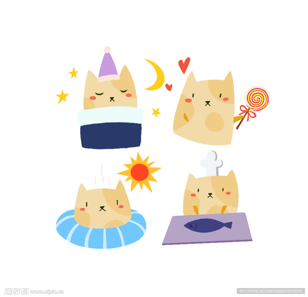可爱猫咪素材