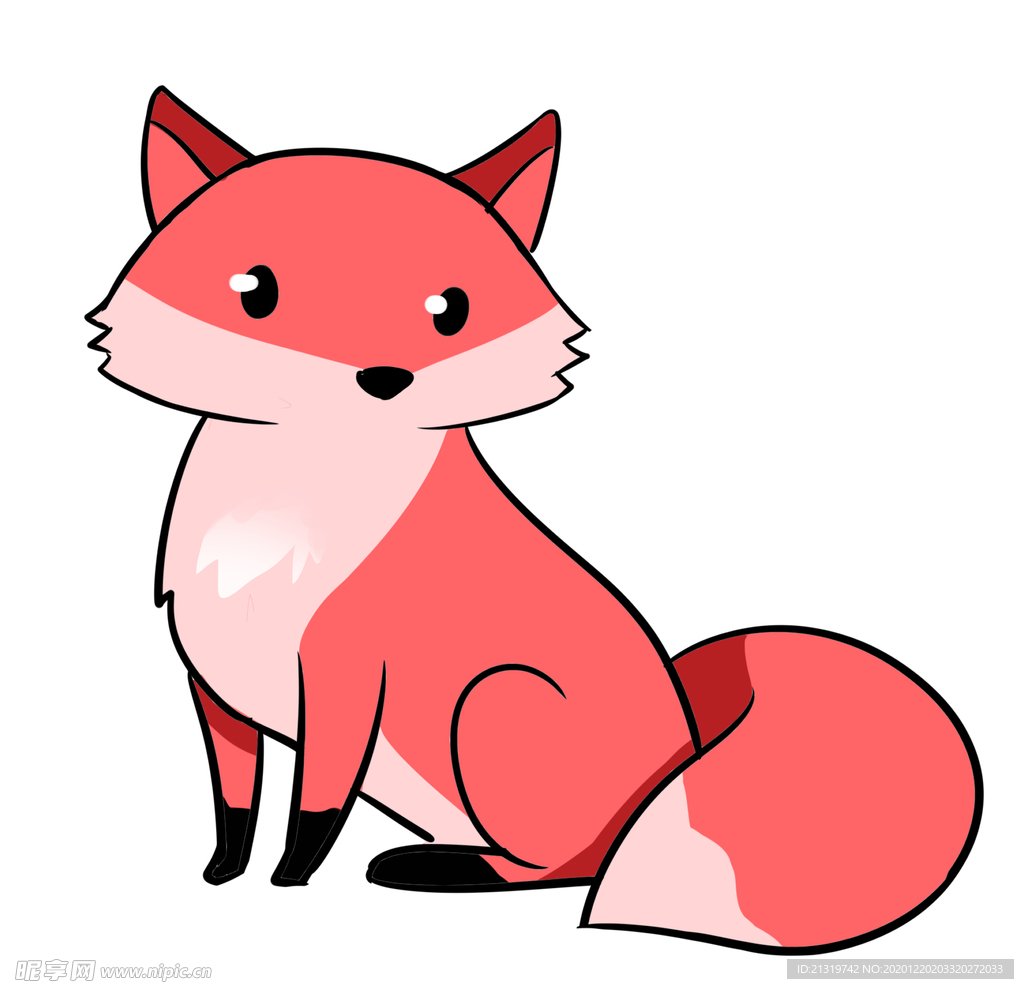 红色小狐狸矢量图设计图
