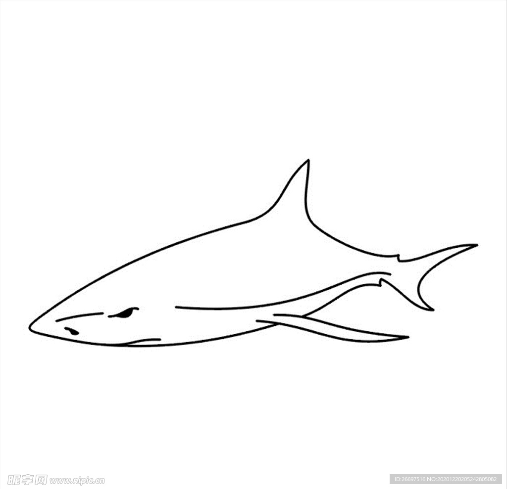 线条鲨鱼矢量图