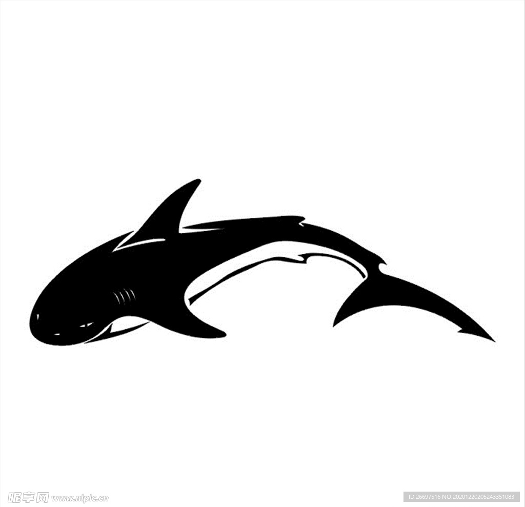 鲨鱼雕刻图案素材