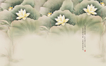 山水画 中式背景墙 装饰画 新