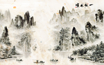 一帆风顺山水画