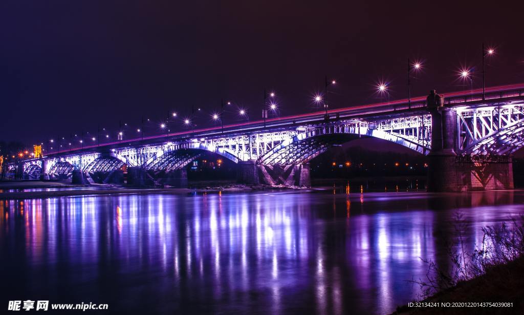桥梁夜景 彩虹桥