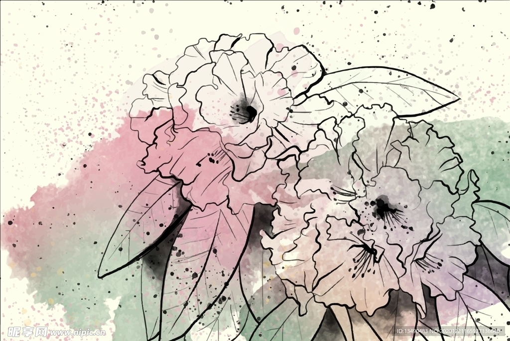 花 墨水