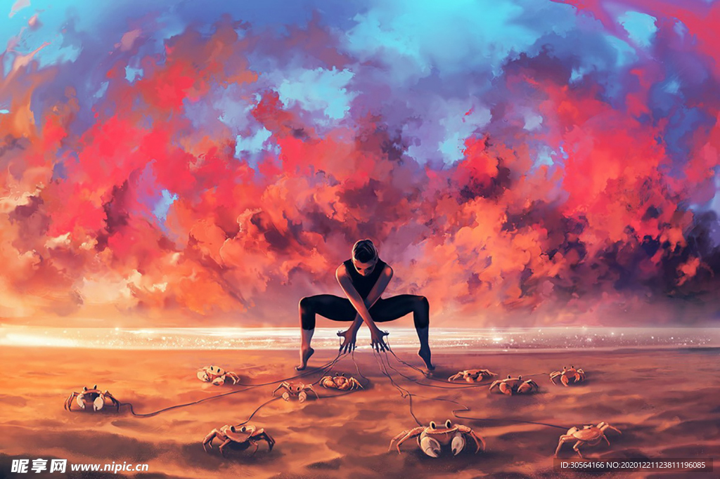 舞蹈人物插画卡通背景素材