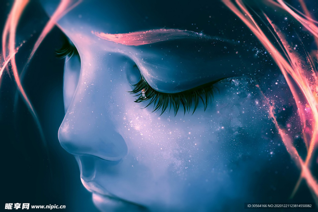 人物脸部眼睛插画卡通背景素材