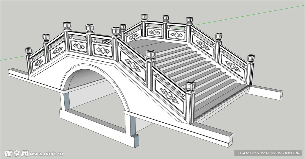 石拱桥SU模型