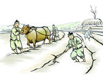 中国风背景 传统文化 耕地