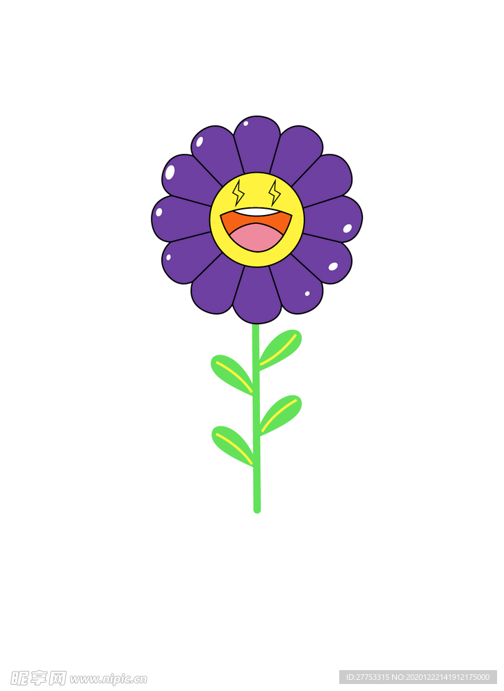 紫色向日葵印花