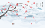 鸟语花香山水画