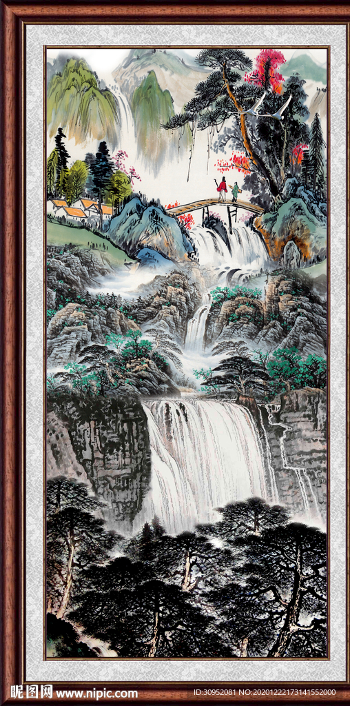 竖版山水画