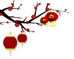 中国风灯笼梅花元素PNG