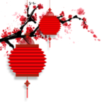 中国风灯笼梅花元素PNG