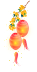 中国风灯笼梅花元素PNG