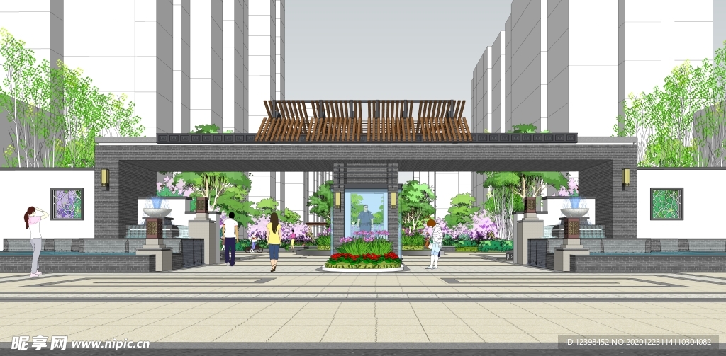 小区景观园林设计效果图