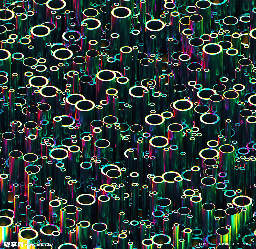 C4D 模型钢管机械背景