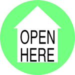 OPEN HERE 打开 箭头