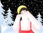 寒冷冬天女孩