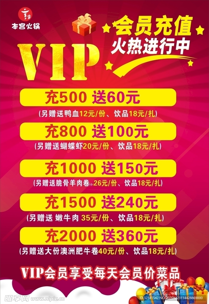 VIP活动充值活动海报