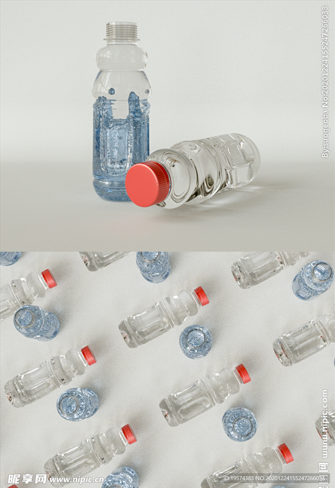 C4D 模型运动能量饮料瓶塑料