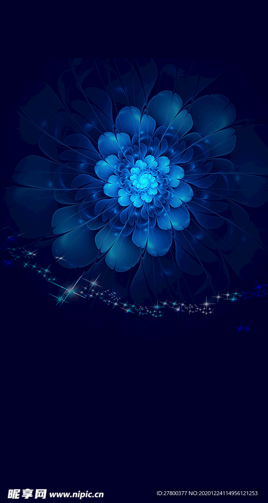 蓝色花背景