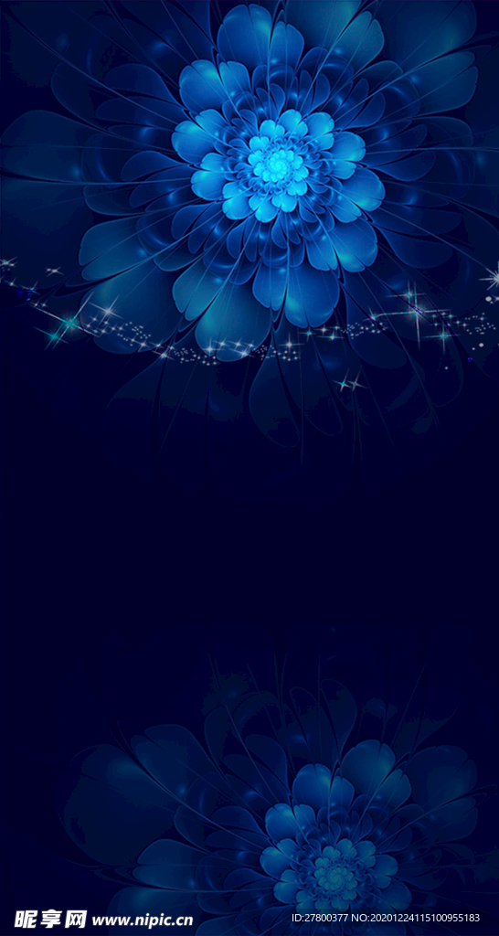 蓝色花朵背景