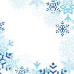 蓝色冬季雪花边框