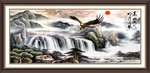 中式高山流水装饰画