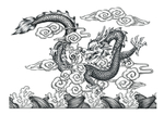 手绘龙哇纹