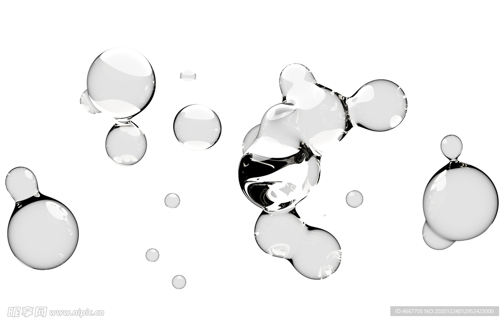 水滴免抠泡泡  透明肥皂泡泡