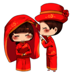 卡通新郎新娘PNG免扣素材