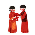 卡通新郎新娘PNG免扣素材