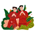 卡通新郎新娘PNG免扣素材