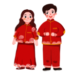 卡通新郎新娘PNG免扣素材