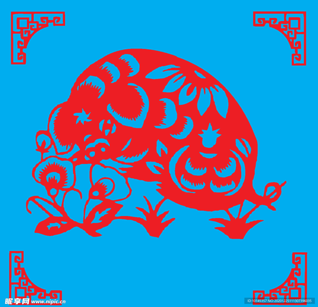 猪剪纸
