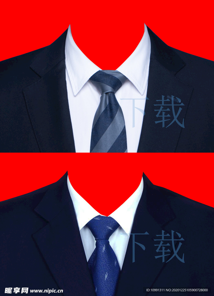 男人西装领带证件照素材