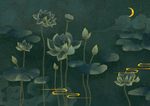 荷花荷叶池塘