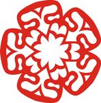 六角剪花窗花纸图案背景元素