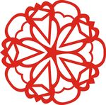 六角剪花窗花纸图案背景元素