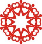 六角剪花窗花纸图案背景元素