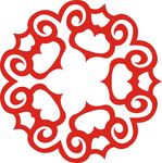 六角剪花窗花纸图案背景元素