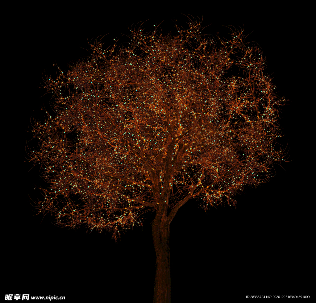 夜景树 枯树 冬树 发光树合成