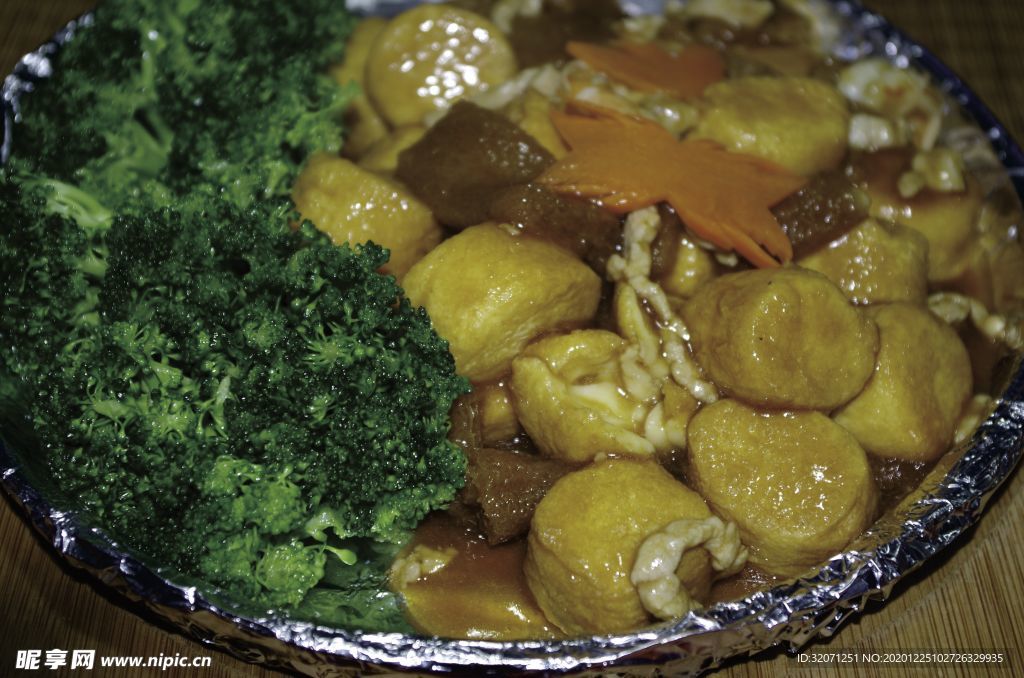 锡纸花菜油豆腐