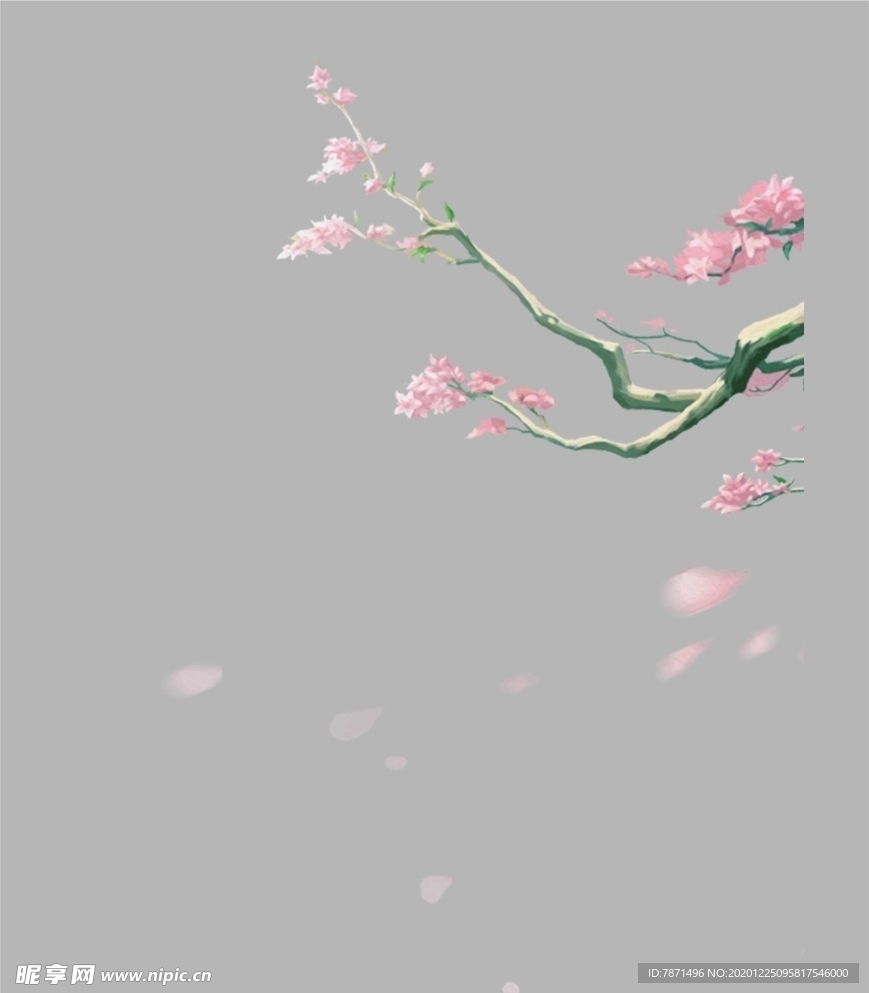 桃花桃枝
