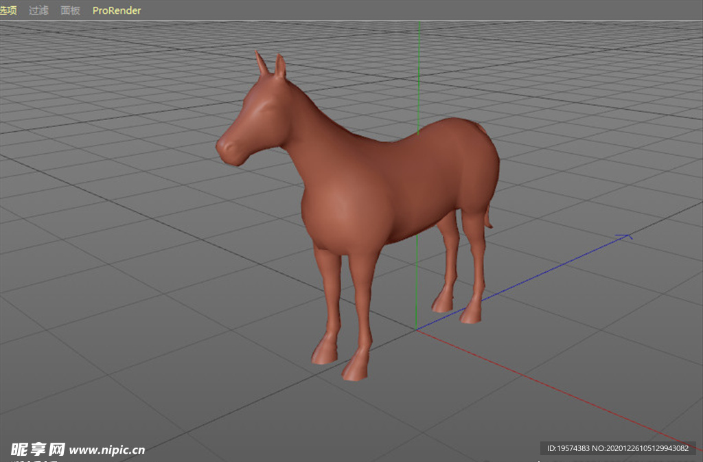 C4D 模型 一个普通的马