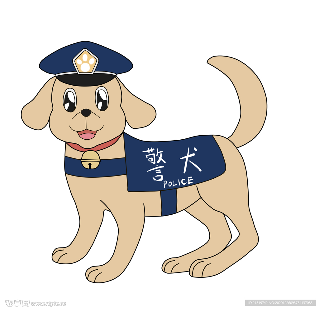 警犬插画图片素材_ID:104192143-Veer图库