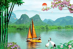 一帆风顺风景如画